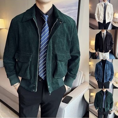 Größentabelle Reference Cordjacke lockere Passform Frühling Herbst Herren Strickjacke