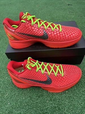 Size 12 -Nike Kobe 6 Protro Low Reverse Grinch BRIGHT GRIMSON/BLACK/FV 4921 600 - image 1 of 4