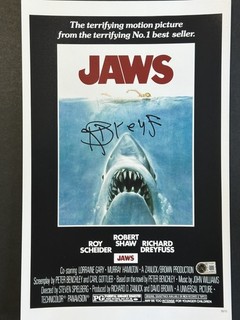 Richard Dreyfuss Signed 11x17 Jaws 50th Anniversary Photo AUTO BAS Beckett