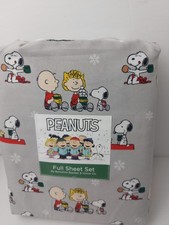 Peanuts Snoopy Woodstock FULL SIZE Sheet Set Sally Charlie Brown Christmas NEW