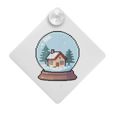 "Pixel Style Schneekugel" Saugnapf Auto Fenster Schild (CG00037109)