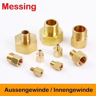 Reduzierstück Reduziernippel Messing Metrisch & BSP Aussengewinde / Innengewinde