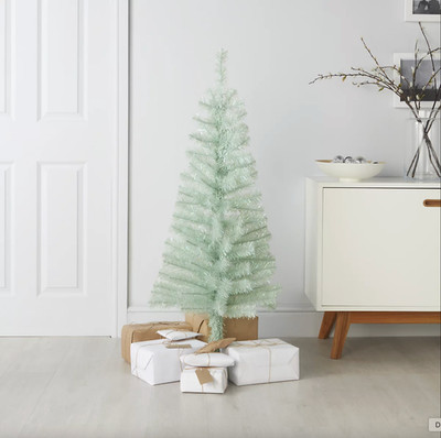 Künstlicher Weihnachtsbaum 4 Fuß irisierend mintgrün einzigartig Nische