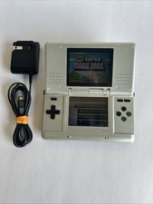 Nintendo DS NTR-001 Titanium Silver Handheld Game Console W AC Adapter