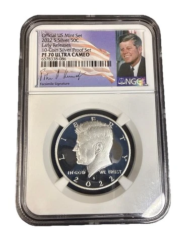 2022 S Kennedy Silver Half Dollar NGC PR 70 Ultra Cameo ER Kennedy Label