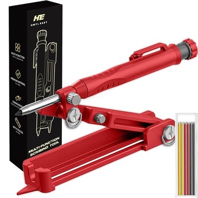 Multi-function Scribing Tool, Zinc Alloy Smart Scribe Tool with Solid Carpent...