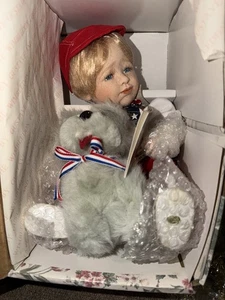 Wimbledon Collection 1997 Mikey’s First Love Porcelain Doll w/ Dog & Certificate