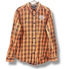 Harley Davidson Plaid Button Down Shirt Men's Size Medium Orange Screamin' Eagle