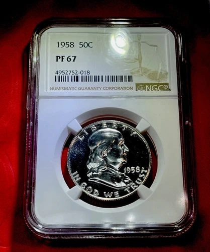 1958 50C Silver Proof Franklin Half Dollar NGC PF 67