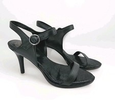 Vince Camuto Lynona Classic Black Leather Heels Ankle Strap Dress Size 8 NWOB