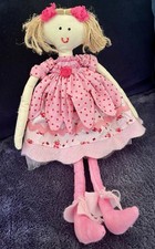 Handmade Fairy Fantasy Rag Doll Pink Dress 17ins Tall Delicate & Petite Details