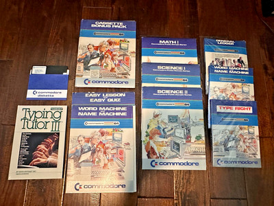 Commodore Software LOT Public Domain Math Science General Ledger Typing & More!
