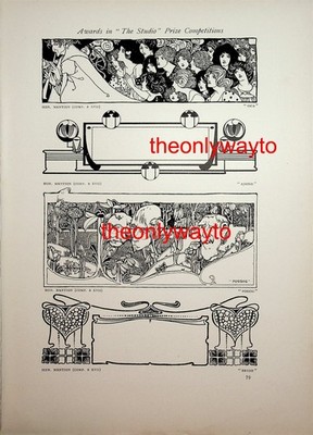 Buchseitenüberschriften/-fußbeine (2), Studio Design Awards 1902, Buchillustration 1902