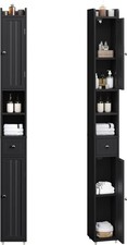 Narrow Bathroom Storage Cabinet W/ Adjustable Shelves Tall Storage Cabinet W/ 2