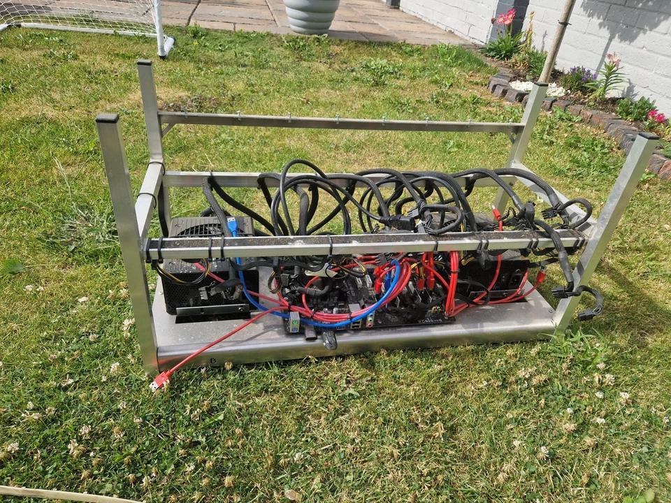 mining rigs Q270 pro BTC+ ASRock mother board set of 8 gpu psu used 9 mounts - Image 2 of 3