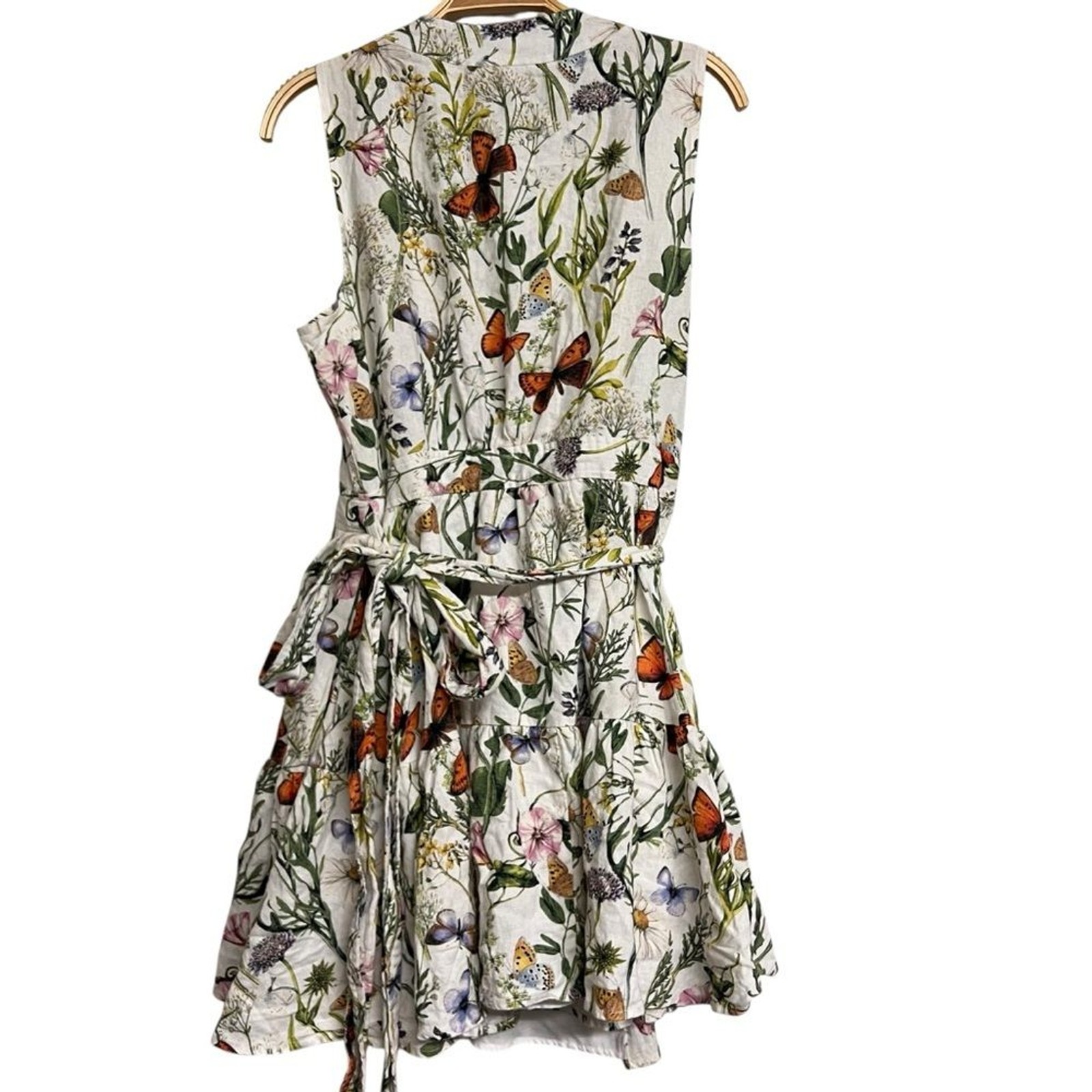 Christian Lacroix Floral Garden Butterfly Mini Wrap Dress