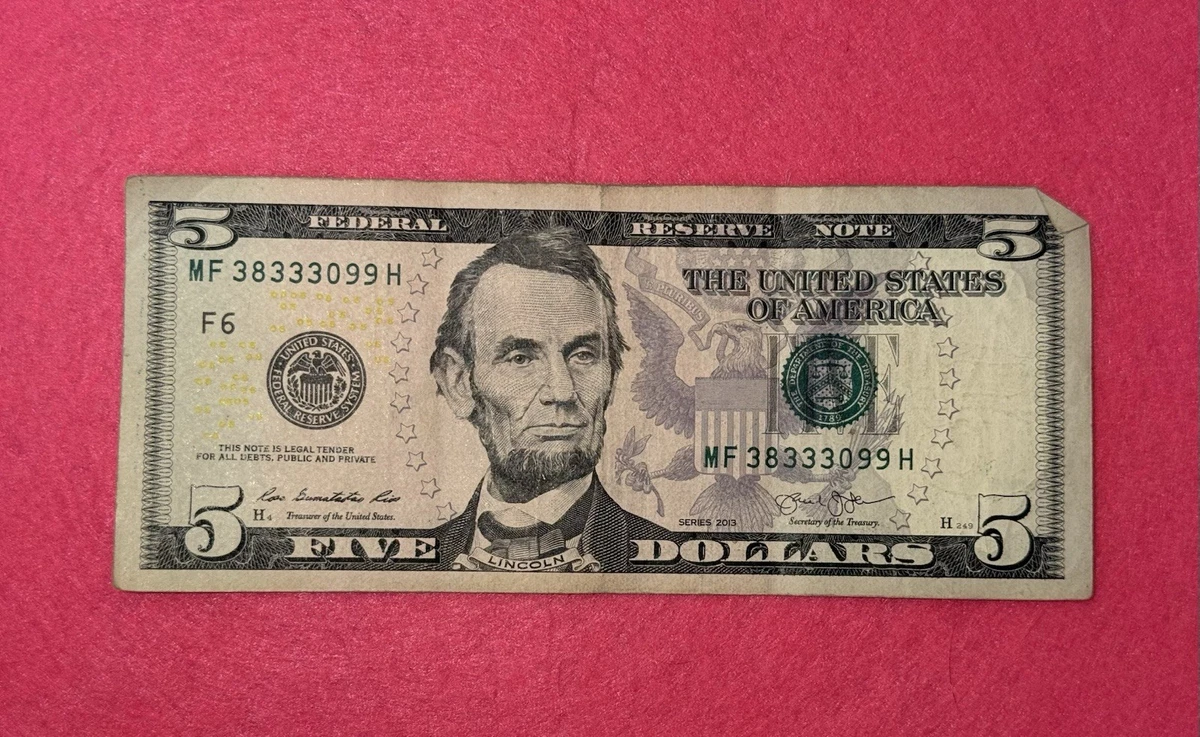Circulated $5 2013 US Federal Reserve Small Notes for sale | eBay