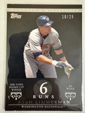 2007 Topps Moments & Milestones - Ryan Zimmerman Black  - 84 Runs #6 /29