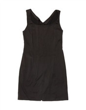 VINTAGE Womens Sleeveless Sheath Dress UK 12 Medium Black BS05