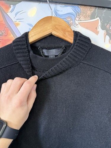 Burberry Prorsum Black Knit Sweater Women's Size L Chain Detail black label  - Afbeelding 14 van 15