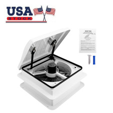 14  RV Roof Vent Fan w/LED Light 4 Speed Reve...