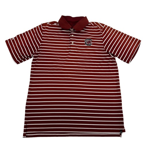 South Carolina Gamecocks Shirt Men's L Red White Ping Short Sleeve Polo Golf