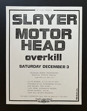 ORIGINAL RARE 1988 Slayer Motorhead Overkill Concert Club promo flyer poster