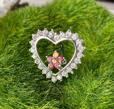 Reverse Heart Flower CLEAR Gem Belly Ring Navel Piercing Pierced Naval Jewelry