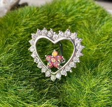 Reverse Heart Flower CLEAR Gem Belly Ring Navel Piercing Pierced Naval Jewelry