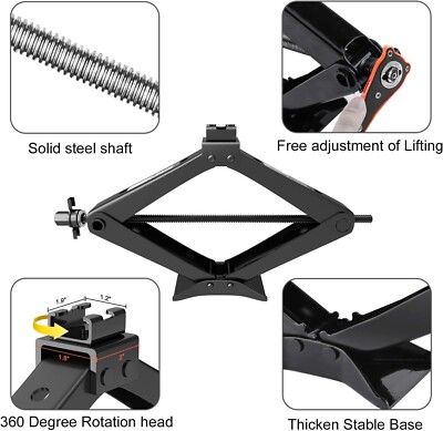 Scissor Jack: Portable Car Jack Kit - 6614 lbs - Universal