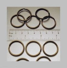 6 KEY RINGS ~ 25mm 1" Split Ring ~ ANTIQUE BRASS ~ SteamPunk Color ~ Findings