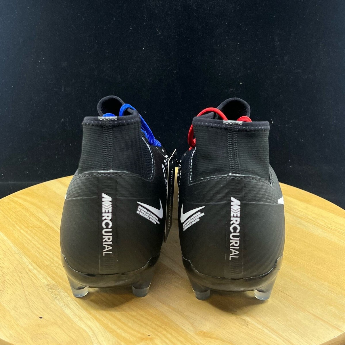 NIKE ZOOM MERCURIAL SUPERFLY 9 ACADEMY FG ID BLACK RED BLUE DX3346-900 MENS SZ 9 Nike Zoom Superfly 9 Academy FG/MG Soccer Cleats (Black  main image 4
