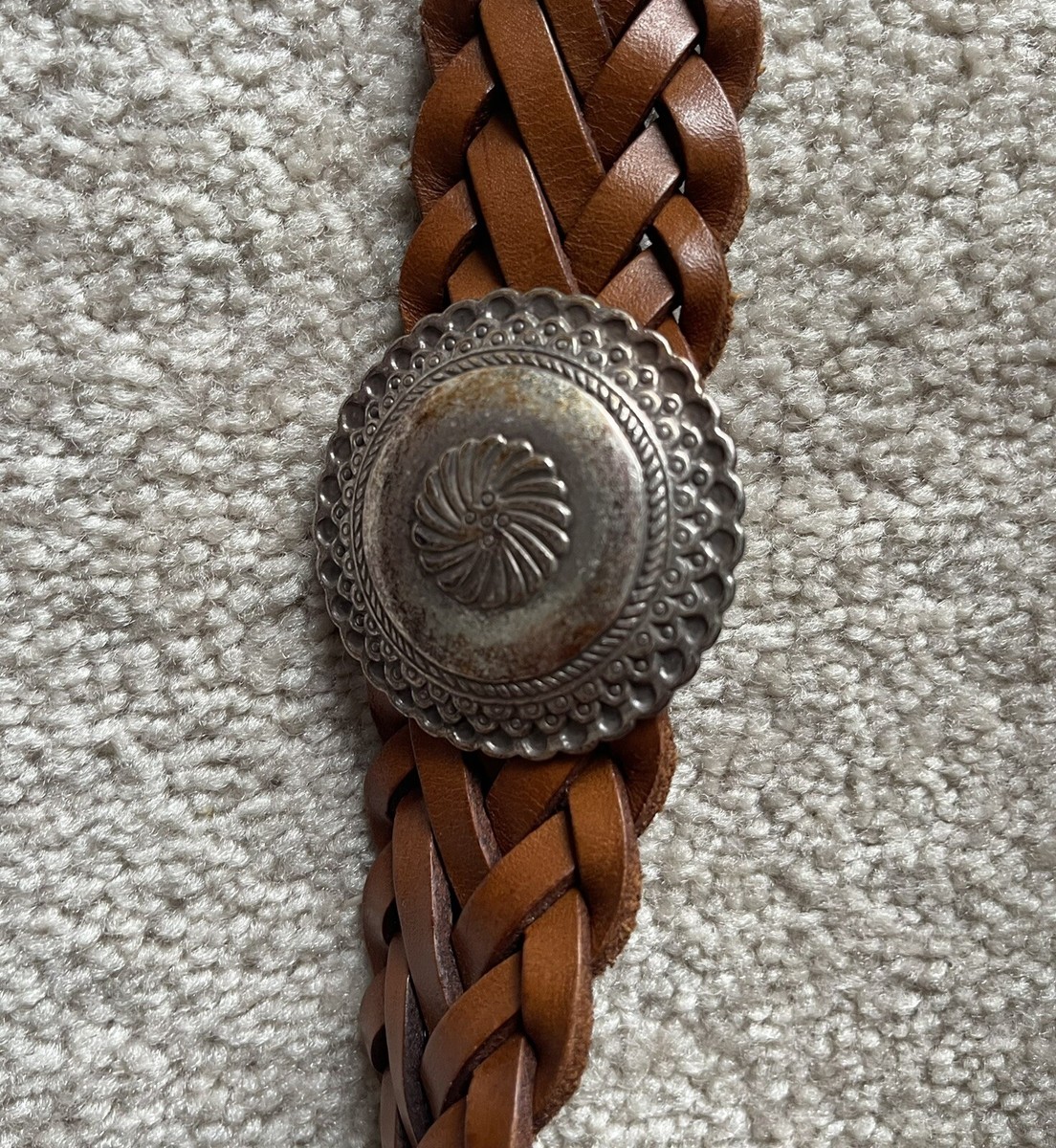 vintage Brighton レザー ベルト ハート コンチョ シルバー vintage Brighton レザー ベルト ハート コンチョ シルバー