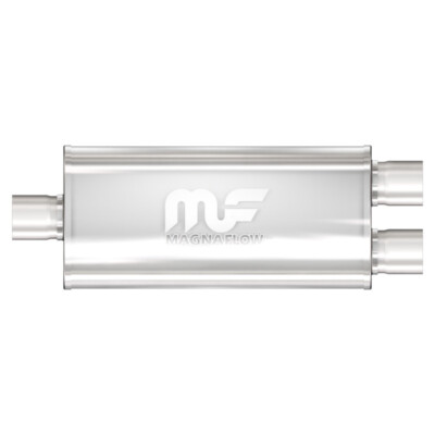 Straight-Through Performance Muffler; 2.5in. Center/Dual; 5x14x8 Body
