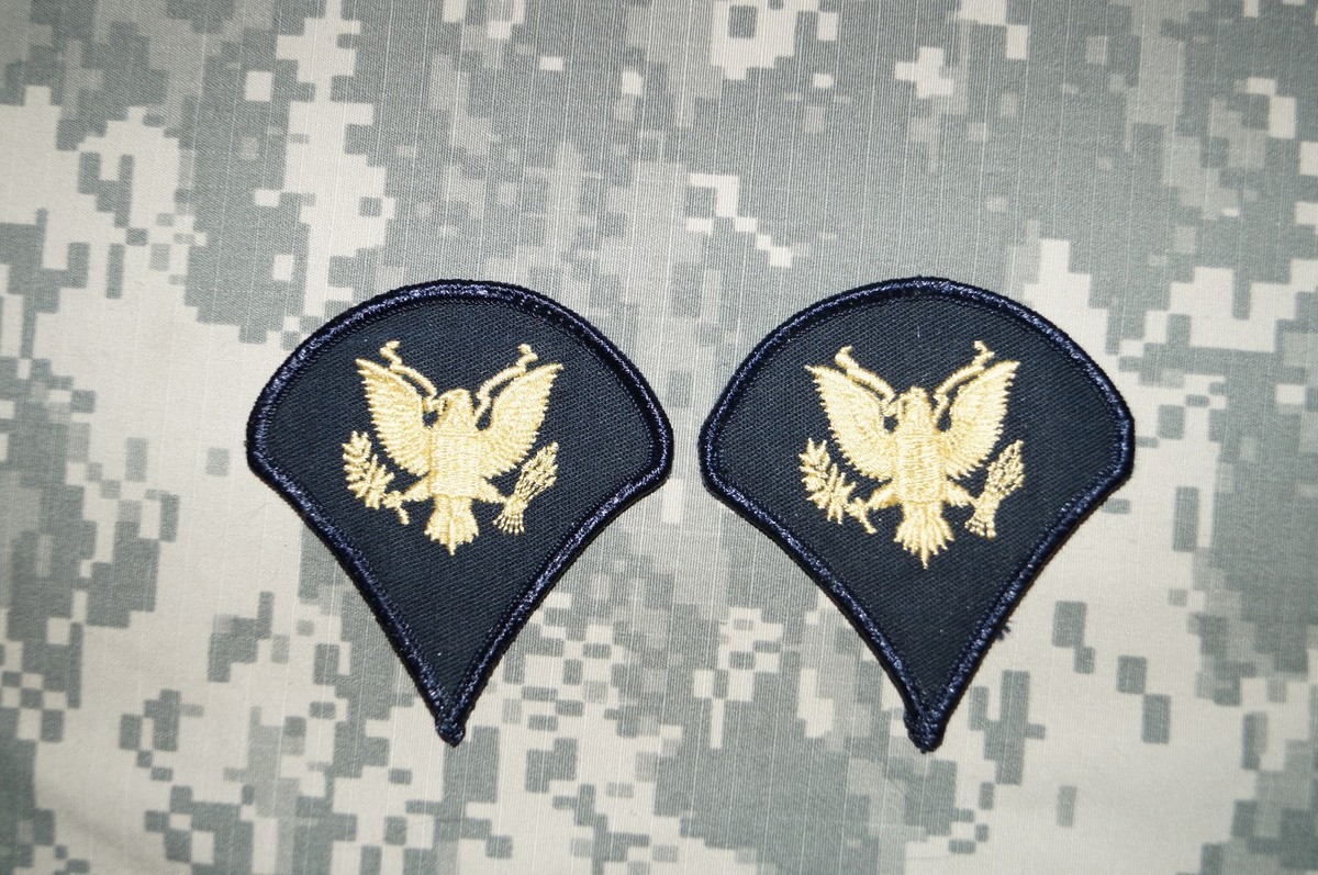 Military Patch US Army Specialist SPC E-4 Rank Dress Blue Uniform Sew on Stripes