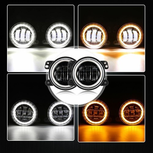 2x 4"INCH Round LED Fog Lights Driving Fog Lamps For Jeep Wrangler JK 2007-2018 - Picture 7 of 12