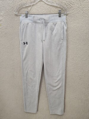 Under Armour Boys Joggers Large Gray 100% Polyester Pull On Drawstring Joggers