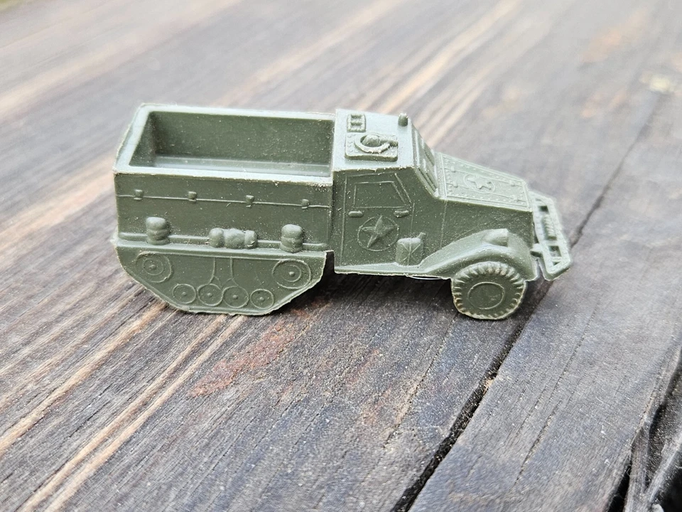 Mini vehículo militar MPC de colección Segunda Guerra Mundial juguete de plástico mini media pista EE. UU. M3 A-1 Foto 4 de 4