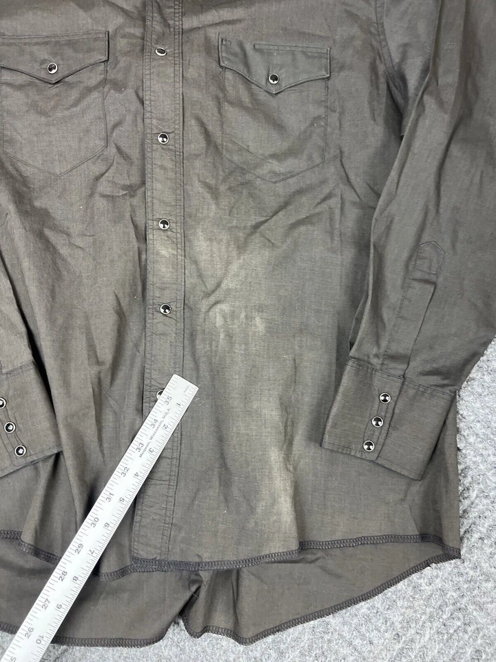 Vintage 90's Rustler Shirt Men's XL 17.5 34/35 Pearl Snap Gray Western Adult - Image 4 of 4