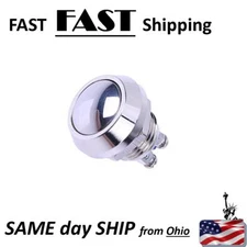 Momentary Push Button SWITCH - chrome silver metal with terminal connections