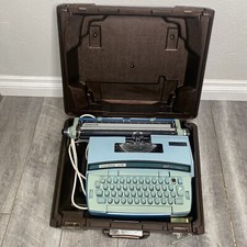 Smith Corona Electric Coronet Super 12 Robin Blue Case Typewriter 1979 Vtg READ thumbnail