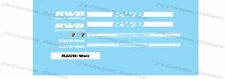 Porsche RWB white logos 1/64 custom water slide decal for hot wheels