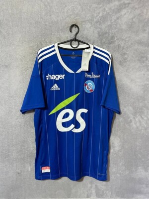 Strasbourg Jersey Home Football Shirt Blue Adidas Polyester Mens Size XL