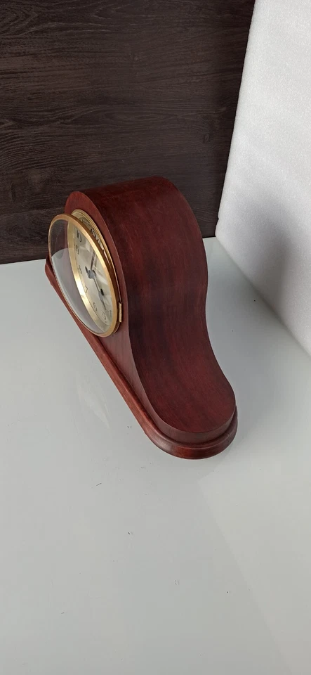 Reloj grande antiguo alemán Metzner & Co Constantia caoba campana repisa años 20 Foto 4 de 4