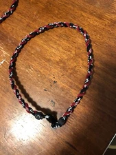 PHITEN TORNADO AQUA TITANIUM NECKLACE Black Red Crimson Baseball Free Shipping