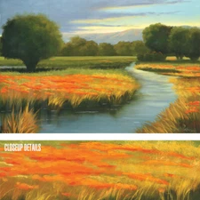 36W"x24H" CALIFORNIA ORANGE by JULIE PETERSON - TREE FLORAL CHOICES of CANVAS