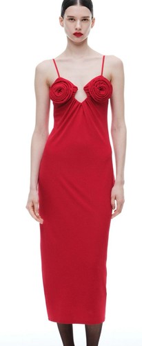 MAGDA BUTRYM H&M ROSE-APPLIQUÉD STRAPPY DRESS SIZE XS