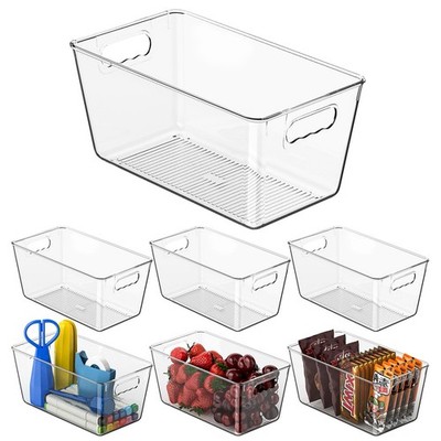 6 Pack Clear Pantry Organizer Bins, Fridge Organiser Set, Plastic Containers ...