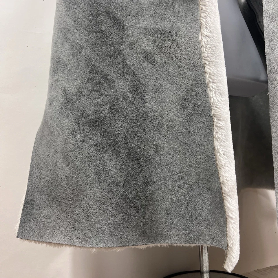 Ruby Rd. Vest Women's Medium Sleeveless Open Front Faux Suede Lined Gray - Image 3 of 4