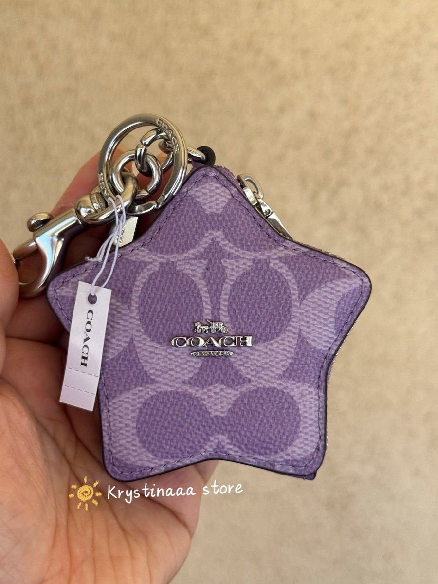 NWT Coach Star Signature Bag Charm In Silver/Iris CBL12 | eBay
